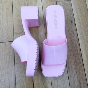 Steve Madden pink jelly block heel